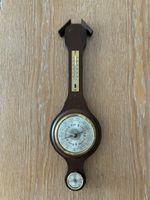 Wetterstation Barometer Thermometer Holz Retro Deko