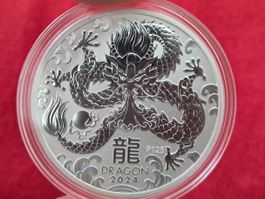 1 OZ LUNAR 3 III YEAR OF THE DRAGON 2024 SILBER UNZE Drachen