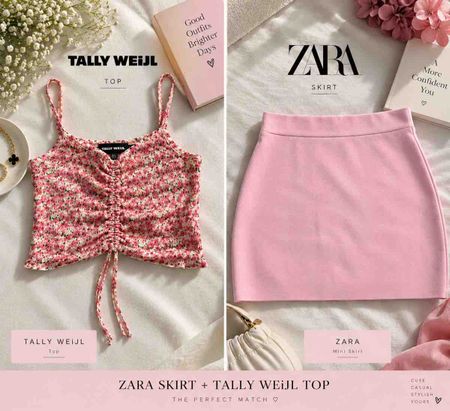 Zara skirt and Tally Weijl top set like new condition