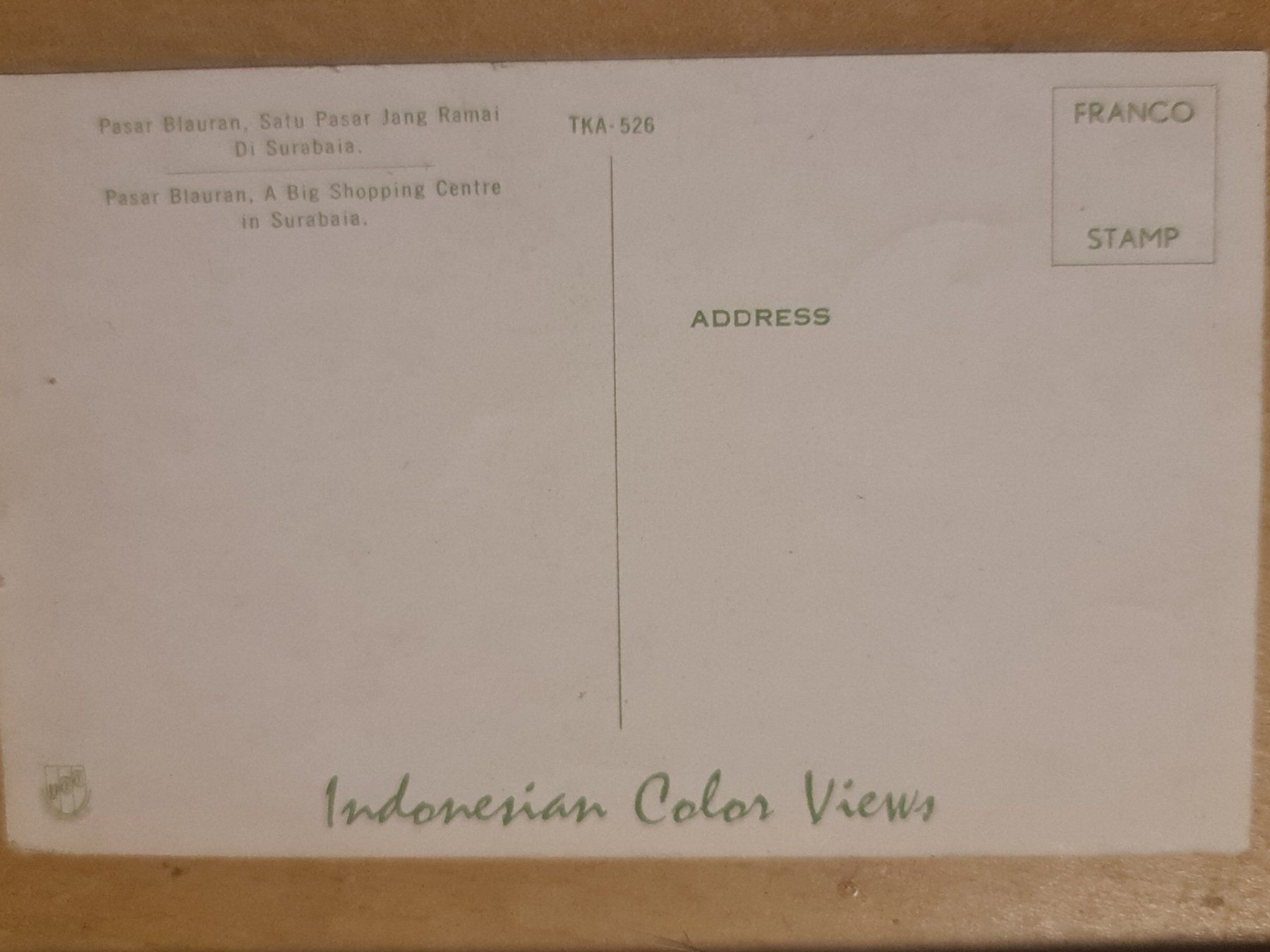 Cartoline postali: Ansichtskarte Surubaia Indonesien Pasar Blauran – Usato da Dintikon venduto da Vexi 1
