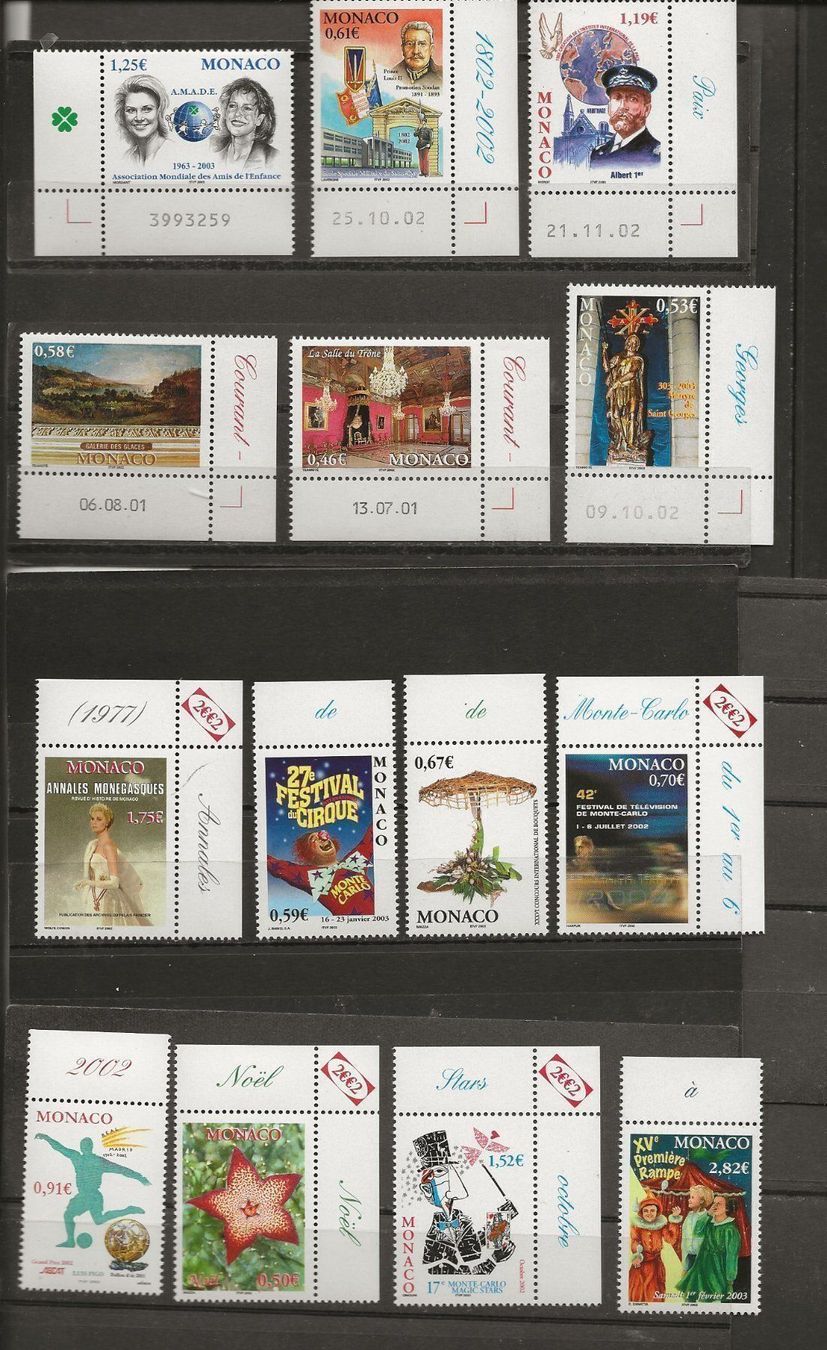 Tutti i francobolli: Monaco Lot 04 2002 ... ** – Nuovo (secondo la descrizione) da Sion venduto da PierreP01