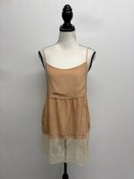 Twinset Milano Top aus Seide mit Spitze nude beige 42