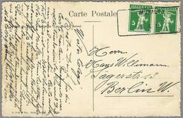 1915, MURALTO AUSHILFSSTEMPEL, AK  HOTEL DU PARC LOCARNO, Ia