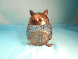 Katze, Metall, Behälter für Weinkorken