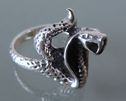 Silber 925 Fingerring Gr. 60 Schlange