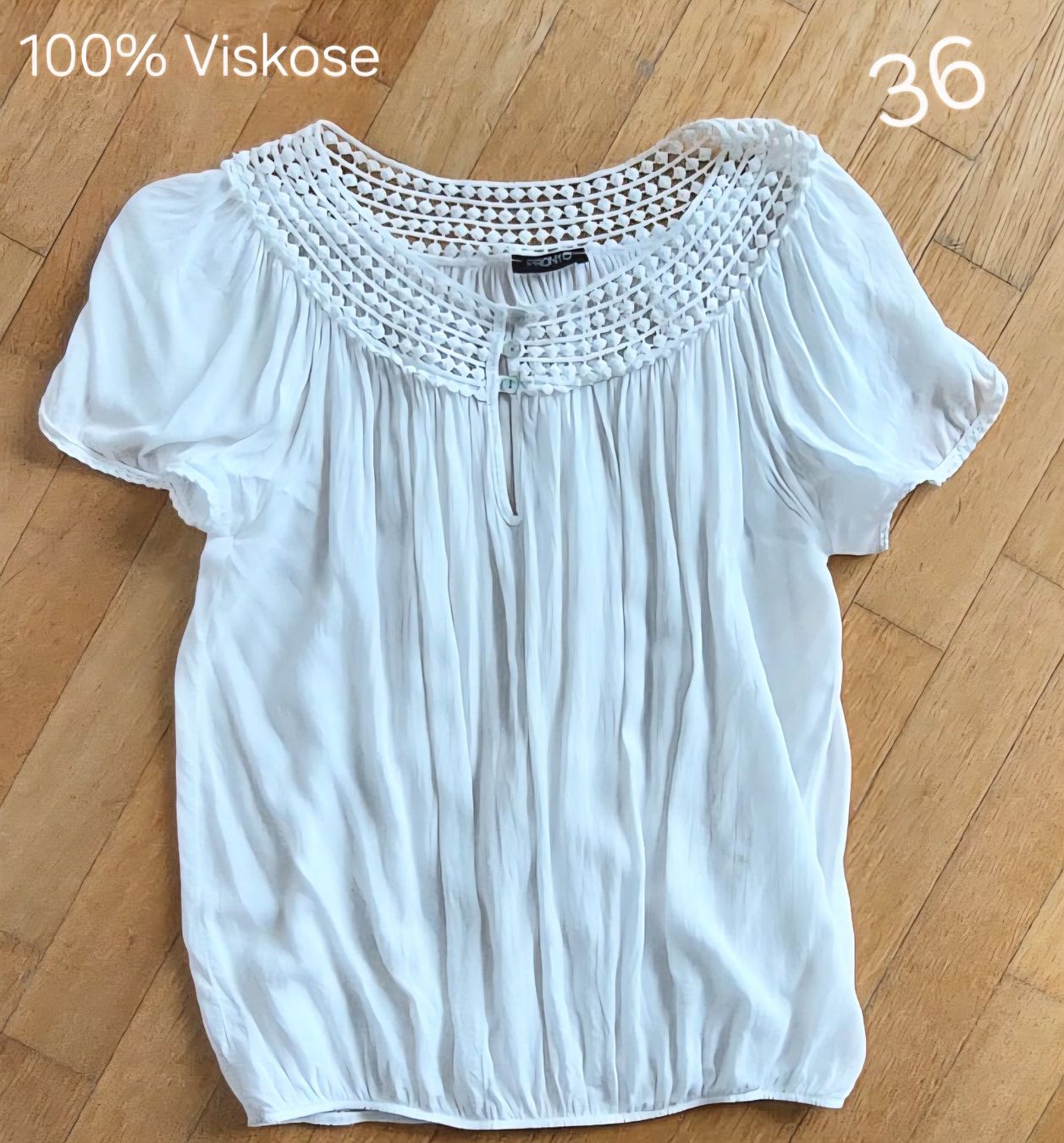 Blusen: Sommerbluse Gr. 36, weiss, leichte Viskose – Gebraucht aus Meggen von everydaysale