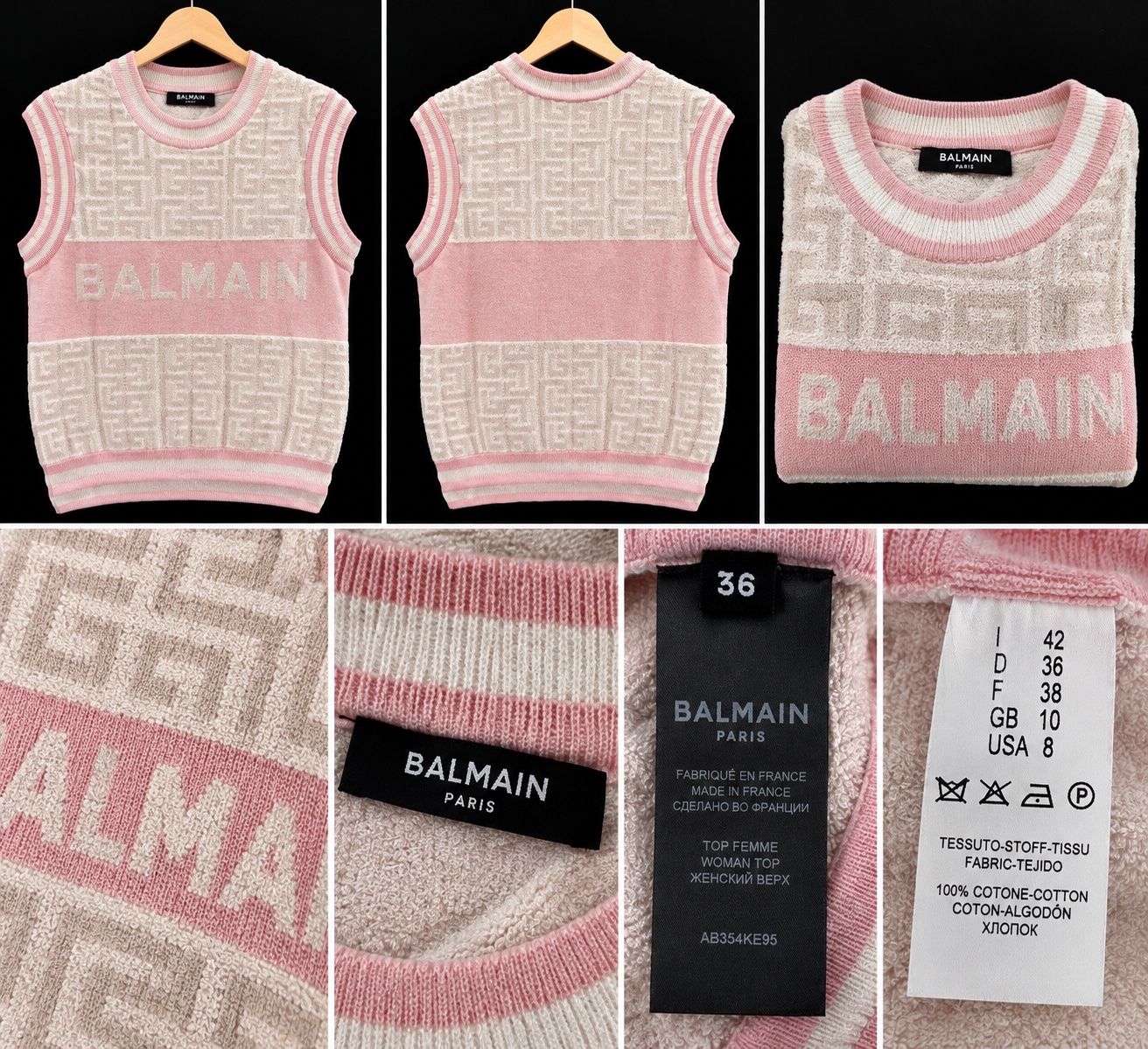 Balmain Tops: Balmain Strickweste rosa beige Grösse 36 – Neuf (Voir description) à Oberengstringen par genita2279 6