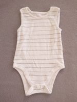 Baby Girl Body Gr. 74/80 6-12Mt Weiss Grau gestreift