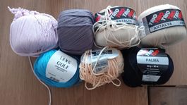 350gr.Garnpaket diverse Marken Lang Golf Schachenmayr Trio