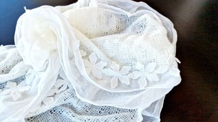 ❗ENDPREIS❗exklusiver Strickschal mit Blumenapplikationen