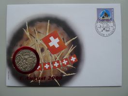 2000, NUMISBRIEF Schlacht im Grauholz 1798 + 1.-August-Taler
