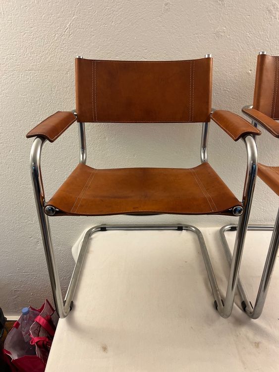 Stühle (Still Bauhaus) Freischwinger 2.Stk Leder Cognac Kaufen auf