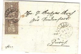 Faltbrief, Benzenschwil - Zürich 1875