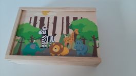 Holzdomino Zoo-Tiere