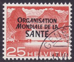 OMS SBK-Nr. 10 (Technik und Landschaft 1950) gestempelt
