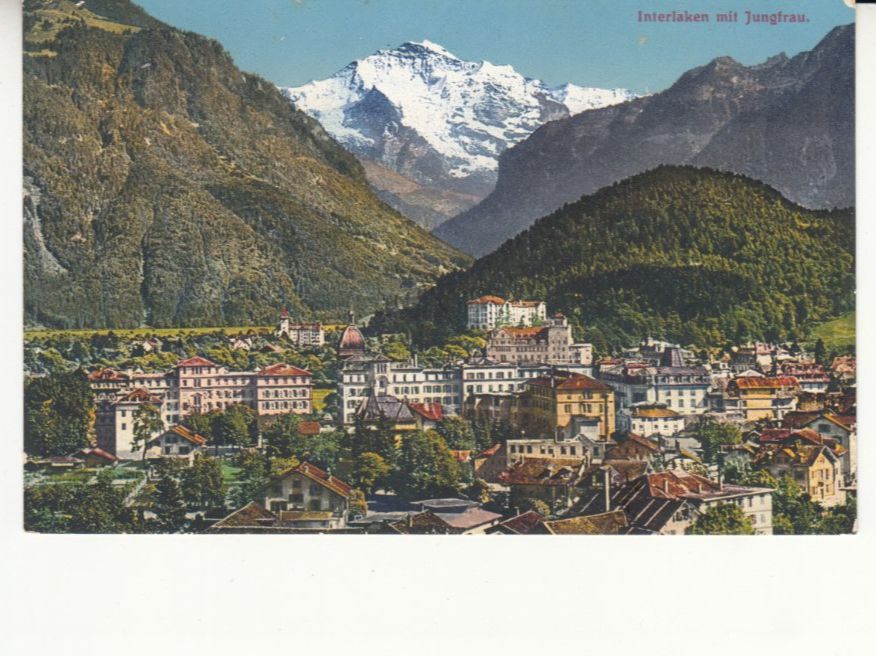 Cartoline postali: Interlaken ca. 1920 mit ST Stab Territorial 172 – Usato da Bürglen TG venduto da StampGraf