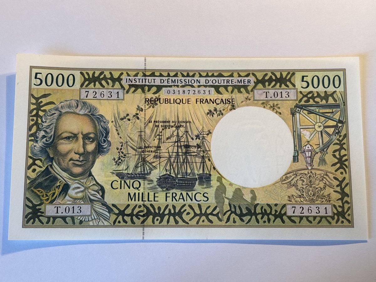 5000 Francs Banknote Franz. Überseegebiete 1996 unc (Neu (gemäss ...