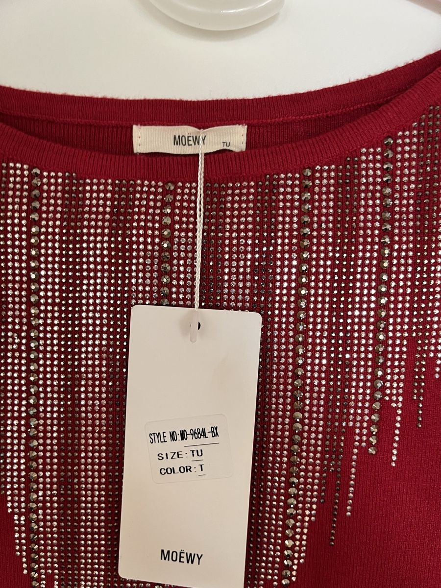 Vestiti: Rotes Kleid mit Strass - festlich, neu, Gr. TU – Nuovo e nell'imballaggio originale da Wädenswil venduto da Iana32 1