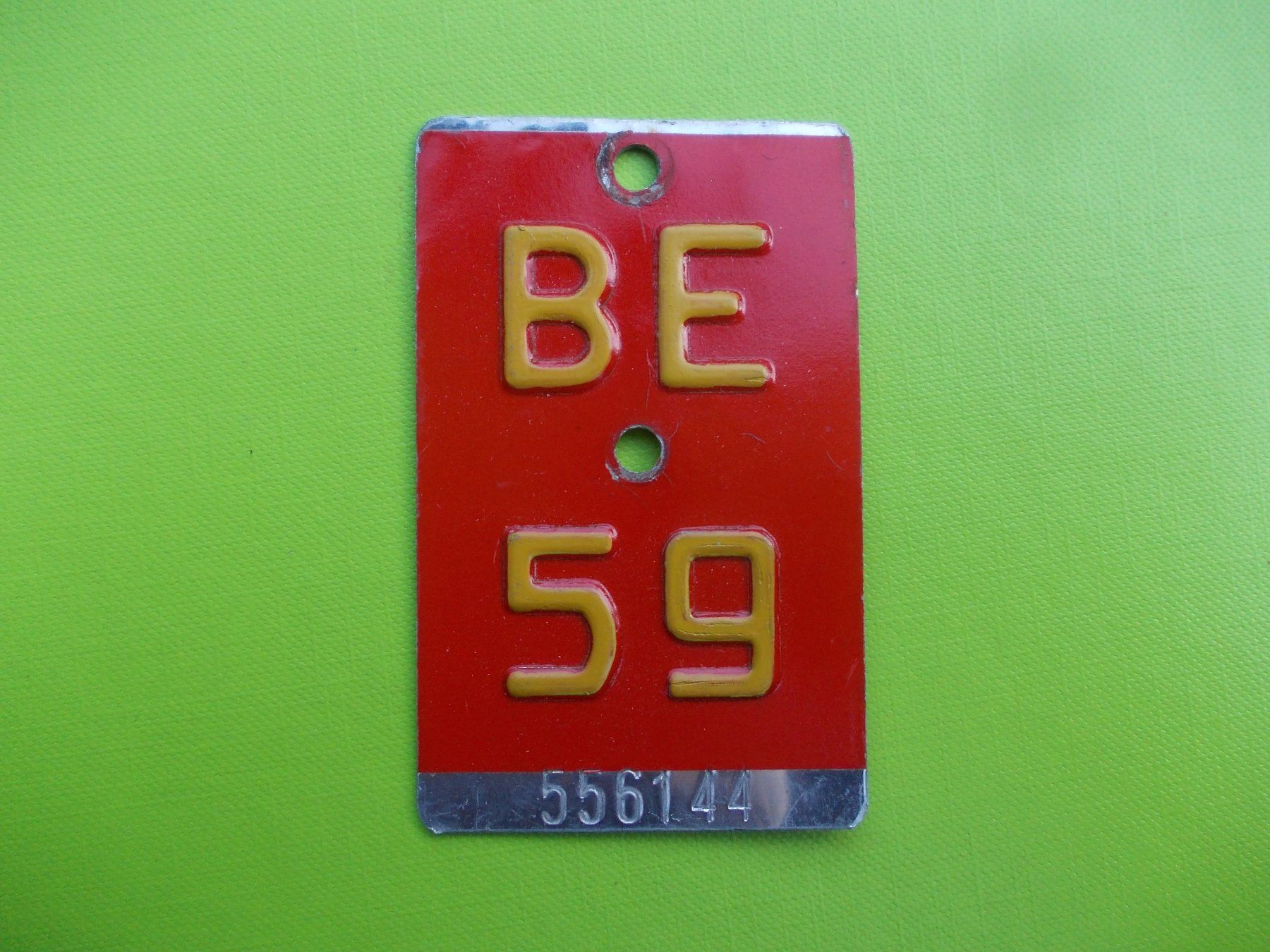 Schilder: Velonummer / Fahrradnummer BE 59 – Gebraucht aus Gsteigwiler von HORMIGA21