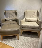 Sessel mit Leder / Hochlehner
