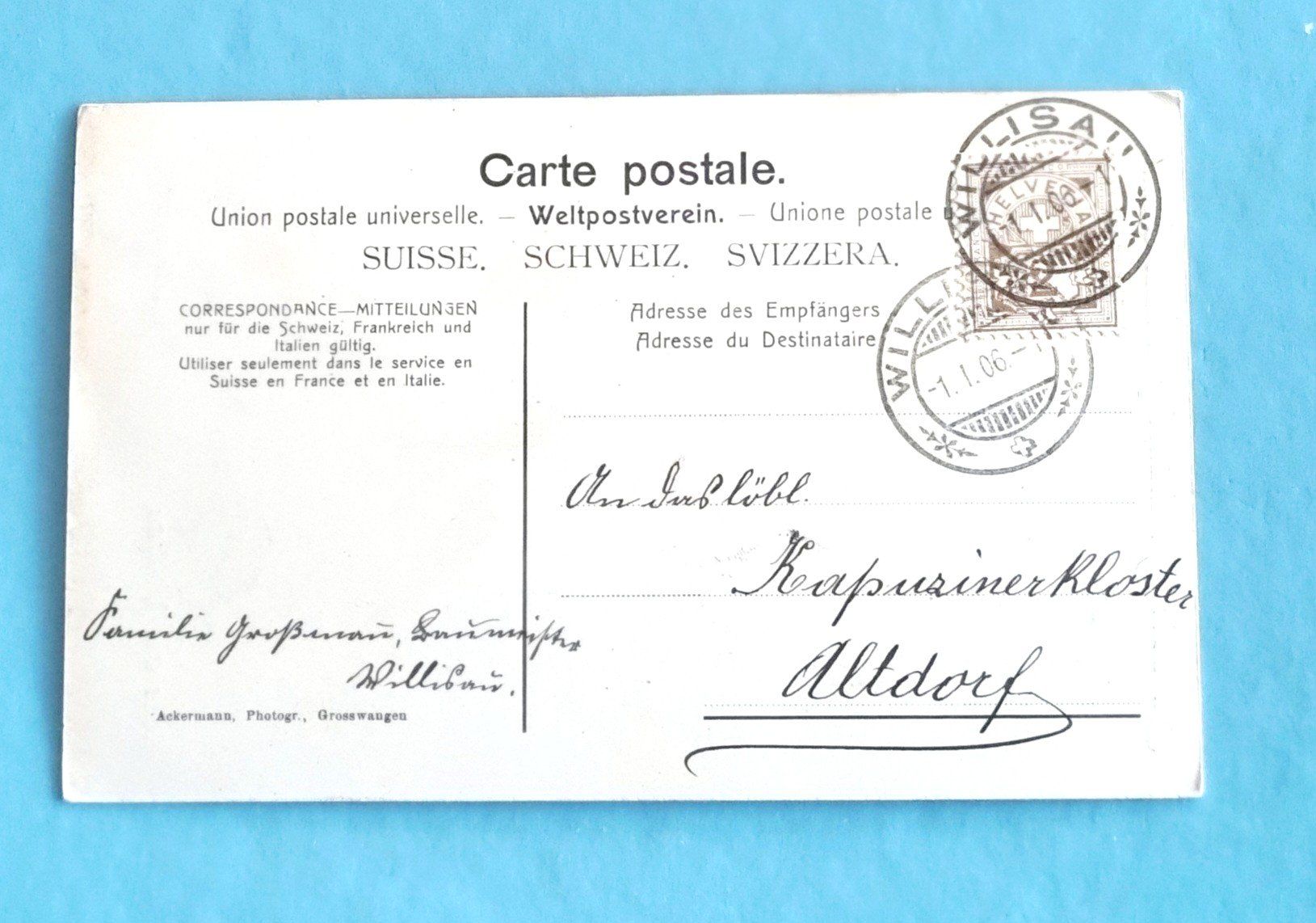 Cartoline postali: Willisau - Obertor - belebt - 1905 – Usato da Rothrist venduto da RROENK 1