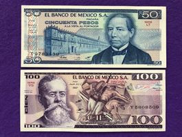 Mexico 1981/82 - 50 & 100 Pesos UNC