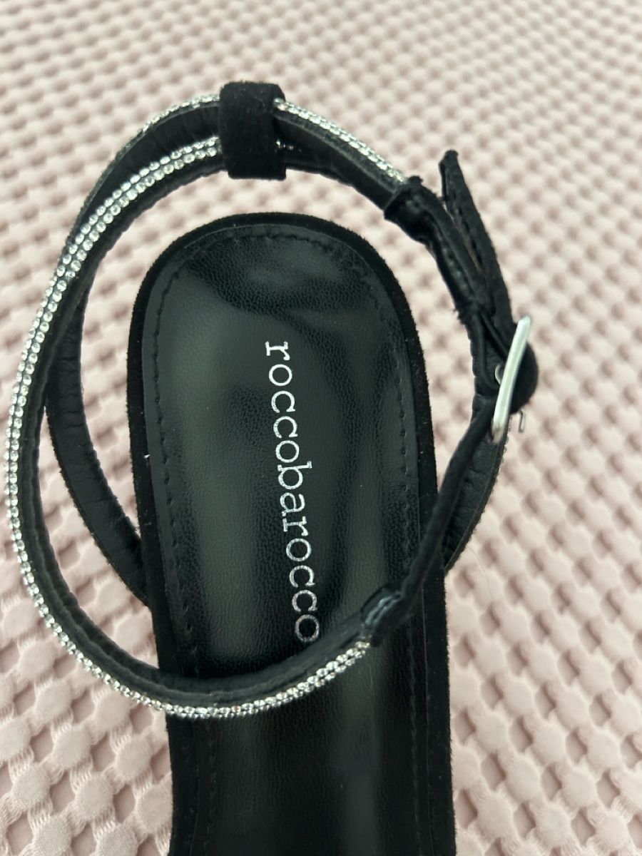 Roccobarocco Damenschuhe: Roccobarocco Sandaletten Schwarz Glitzer Gr. 38.5 – Neu (gemäss Beschreibung) aus Langnau im Emmental von Iriss 2
