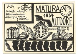 Kollegium Altdorf (UR) Studentenkarte - Matura 1934
