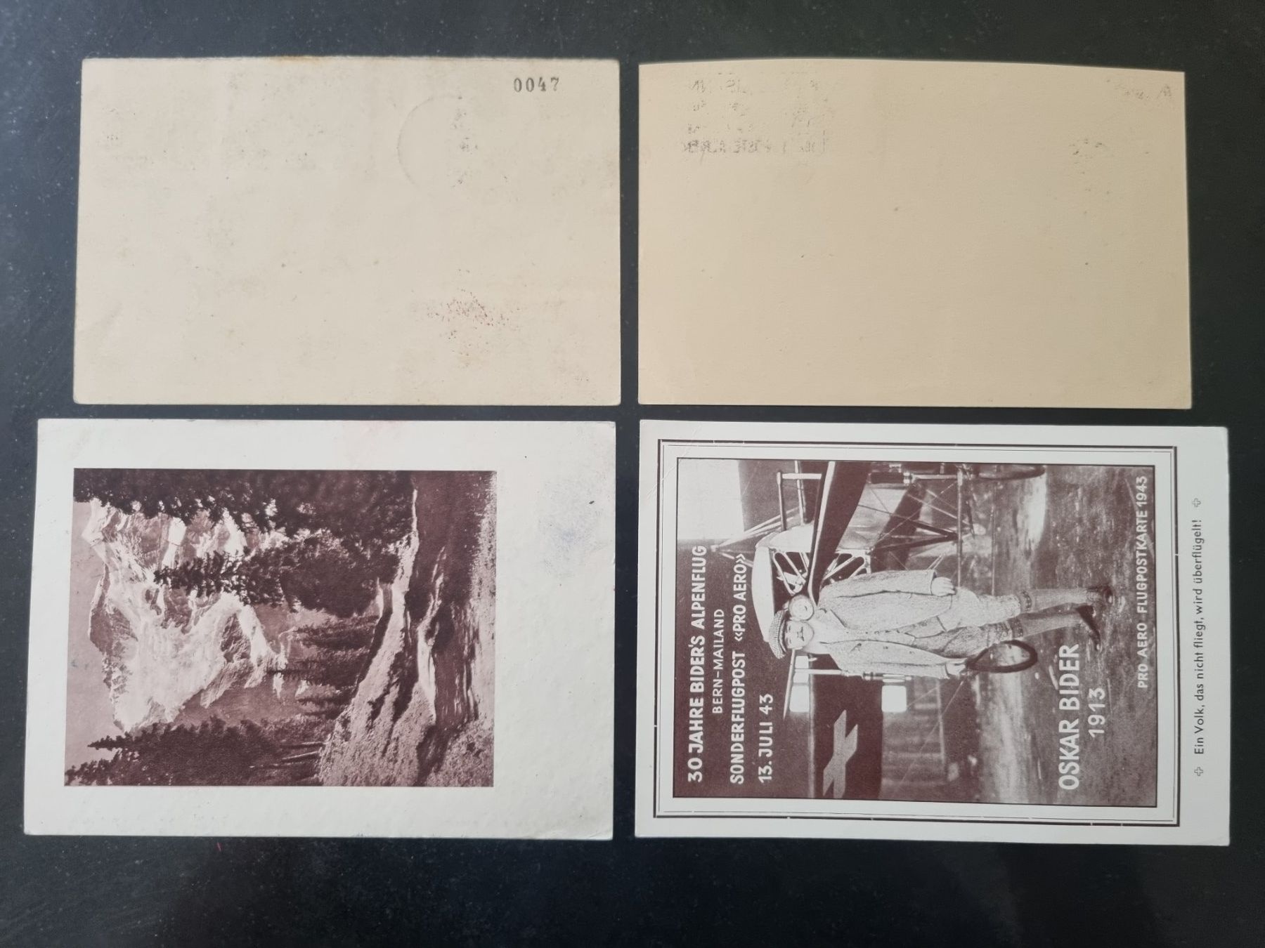 Tutti i francobolli: 4 CH Flugpost Brief/Karten 1924 - 1943 : KP 200.-- – Usato da Gümligen venduto da Geniusbuy 1