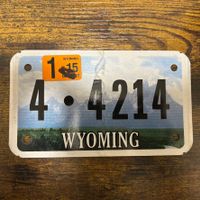 🇺🇸 U.S. Motorradnummer, Wyoming 4-4214 - (18x10cm)