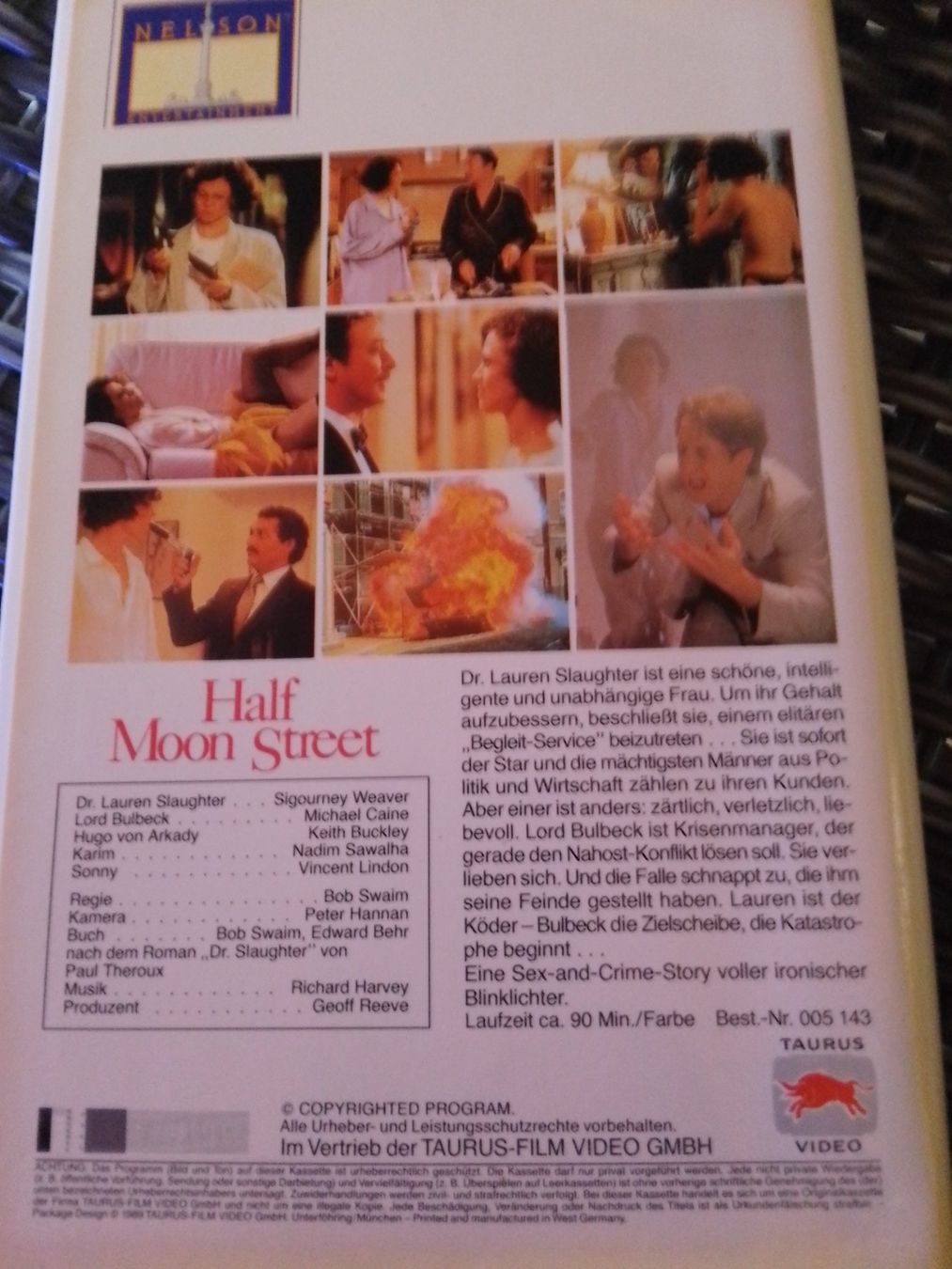 Tutti i VHS: Half Moon Street VHS Taurus Video 005 143 – Usato da Remetschwil venduto da Privatflohmi 1