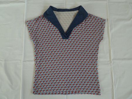 Mademoiselle YéYé Retro Jerseytop mit Matrosenkragen Gr. XS