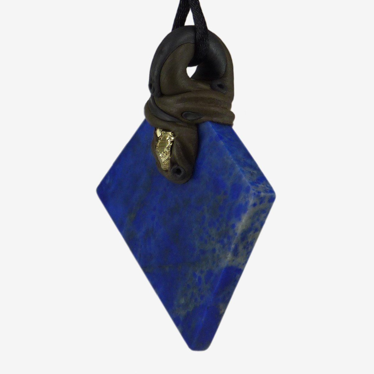 Pietre preziose: Lapislazuli Steinanhänger mit zusätzlich eingefasstem Pyrit – Nuovo e nell'imballaggio originale da Meilen venduto da Kaleidoskopia 1