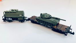 2x Militär Konvoi PANZER + Benzin Nachschub SPUR N