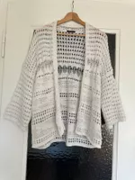 Legere lockere Strickjacke,, Weiss, neu
