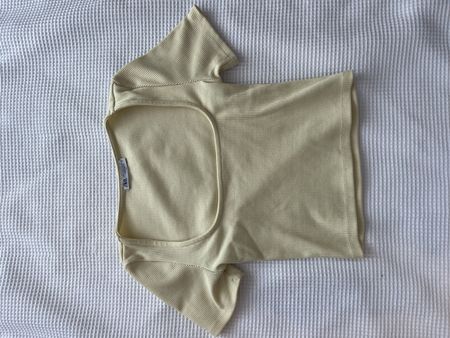 Zara Ribbed Cropped Top - Pale Yellow - Size S - Summer!