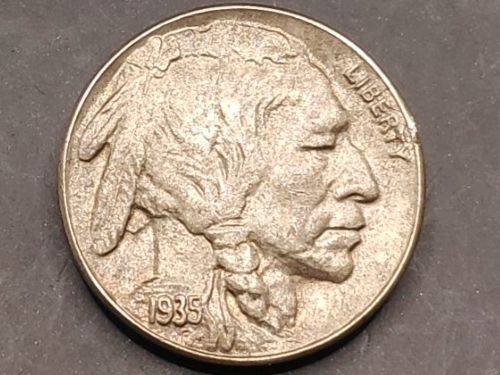 Alle Münzen: 1935-s - 5 Cent "Buffalo Nickel" (Rar) – Gebraucht aus Sirnach von Trekk64