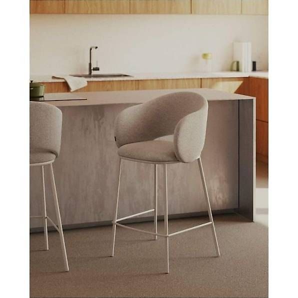 Kave Home Tabourets: Kave Home Barhocker Maina Chenille Stoff beige – Neuf (Voir description) à Zollikofen par uniqueroom 4