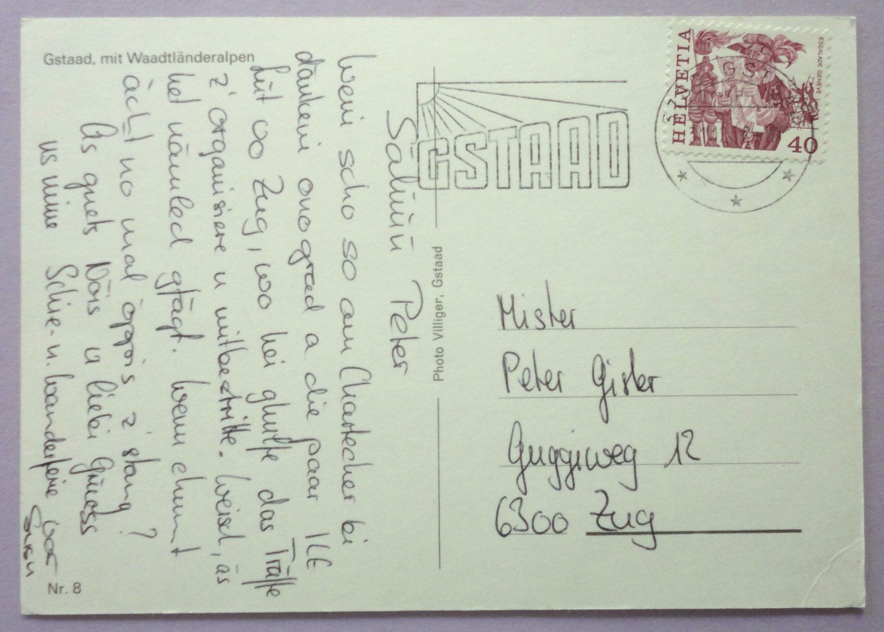 Cartoline postali: Gstaad mit Waadtländeralpen – Usato da Fétigny venduto da Billy2miny 1
