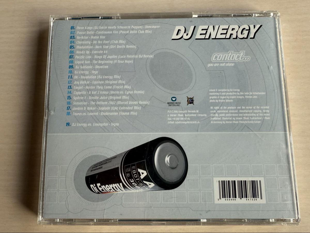 CD: DJ Energy - Contact..You Are Not Alone - CD 2002 – Usato da Oberried Brienz venduto da Chyara 1