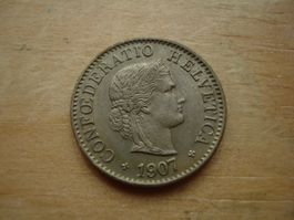 (Z3) 5 Rappen 1907 UNZ-