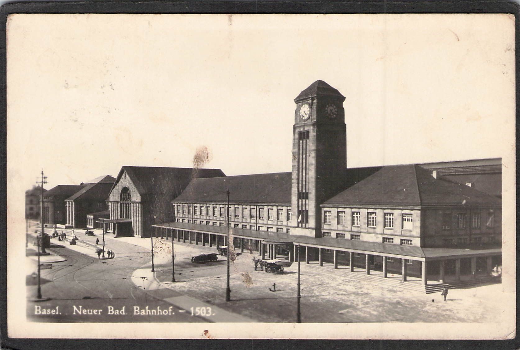 Cartoline postali: ^Basel , Neuer Bahnhof , 1927 – Usato da Reichenburg venduto da Pipo-67