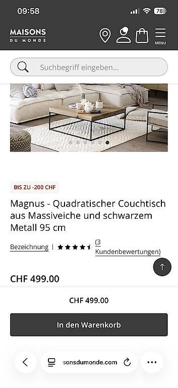 Maisons du monde Tables: Tisch von Maisons du Monde. – D'occasion à Eschlikon TG par dre_z2b5 1