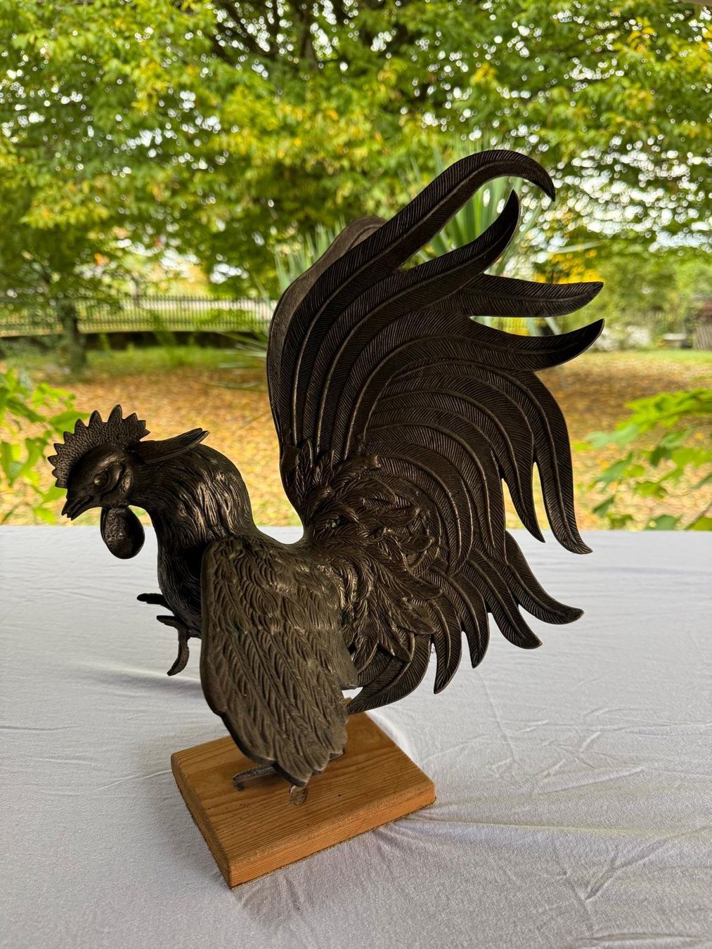 Statuette: Antiker Kampf-Hahn aus Metall – Usato da Elsau venduto da Lindis 1