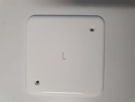 Abdeckplatte Gr.II 86x86 weiss Blindabdeckung L beschriftet