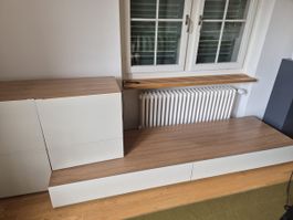 TV-Möbel Kombination, Holz/Weiss, guter Zustand, günstig