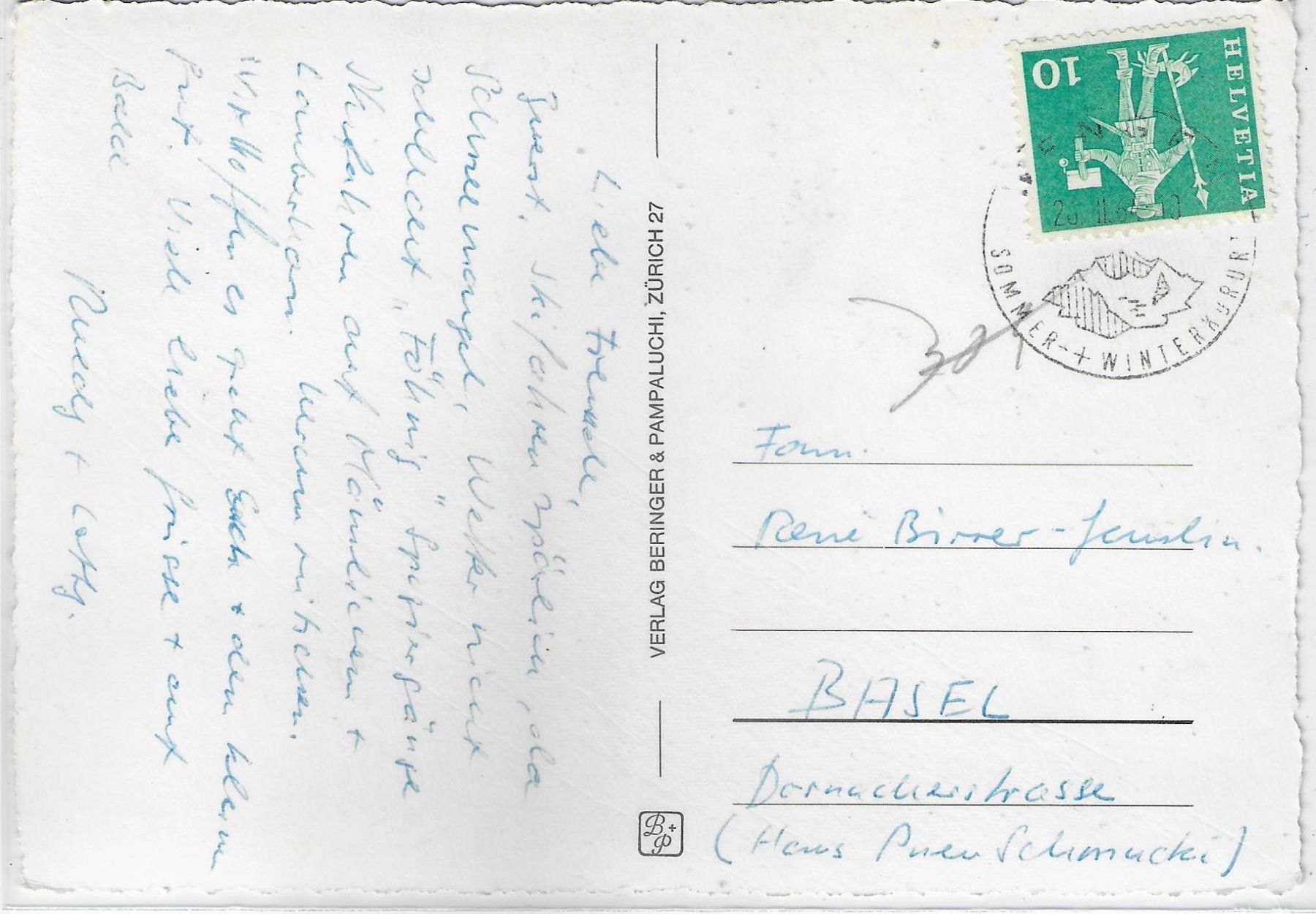 Cartoline postali: Wengen mit Jungfrau im Winter – Usato da Ettingen venduto da Kartenplanet 1