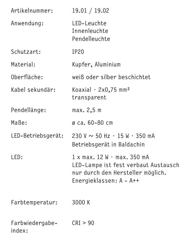 Lampen: Design Highlight, Pendelleuchte Sir Simon LED, versilbert – Neu (gemäss Beschreibung) aus Binningen von Masc61 3