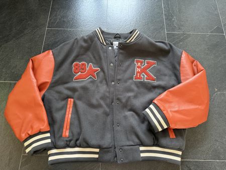 Karl Kani College Jacke grau orange Grösse L gebraucht