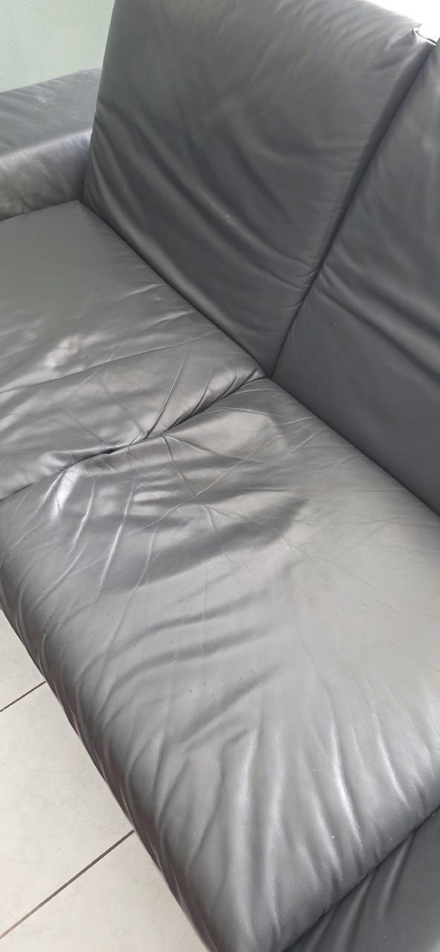 Divani: Bullfrog Ledersofa, schwarz, echtes Leder – Difettoso da Basel venduto da Reto114 2